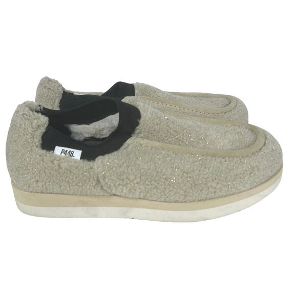 P448 Baby Lama Teddy Off White Vibram Sole Slip On Shoe Size 10 /EU 41 Slipper - Picture 4 of 10